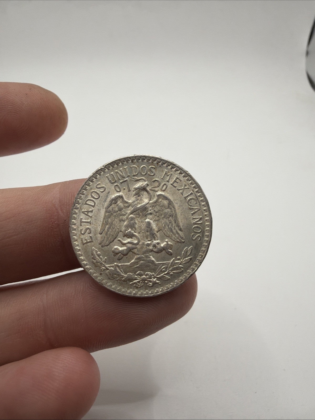 1945 Mexico 50 Centavos .720 Silver Coin Cap And Rays Resplandor3