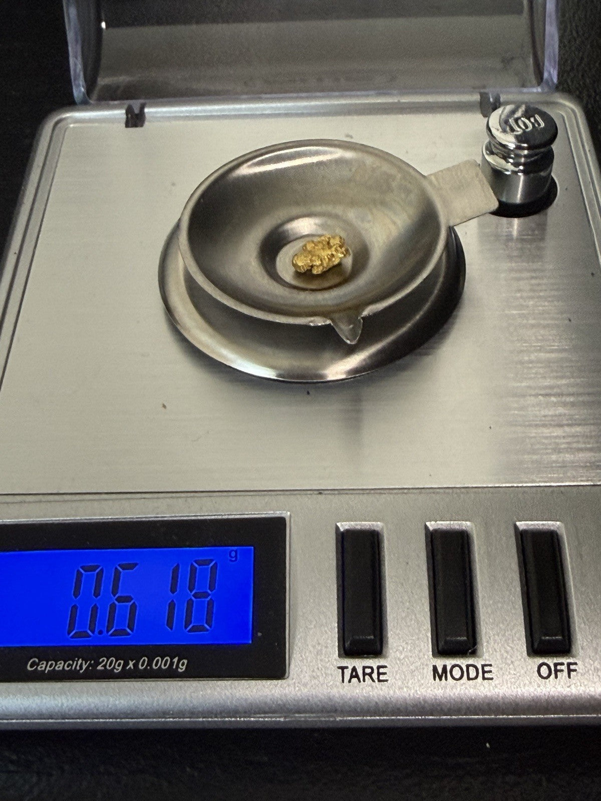 Amazing Chunky Lynx Creek AZ Gold Nugget 0.618g Placer Gold 3