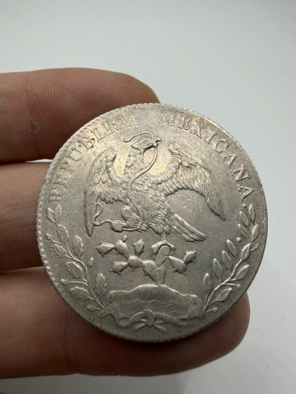 1895 Mo AM Mexico 8 Reales Silver Coin UNC Caps and Rays Full Libertad1