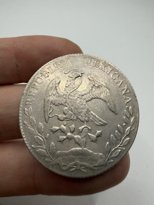 1895 Mo AM Mexico 8 Reales Silver Coin UNC Caps and Rays Full Libertad1